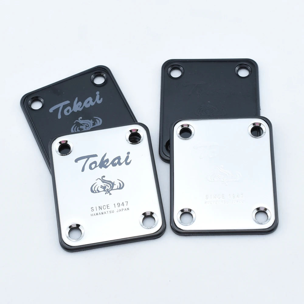 1 Set White / Black Character Black Neck Joint Plate For Electric Guitar Bass