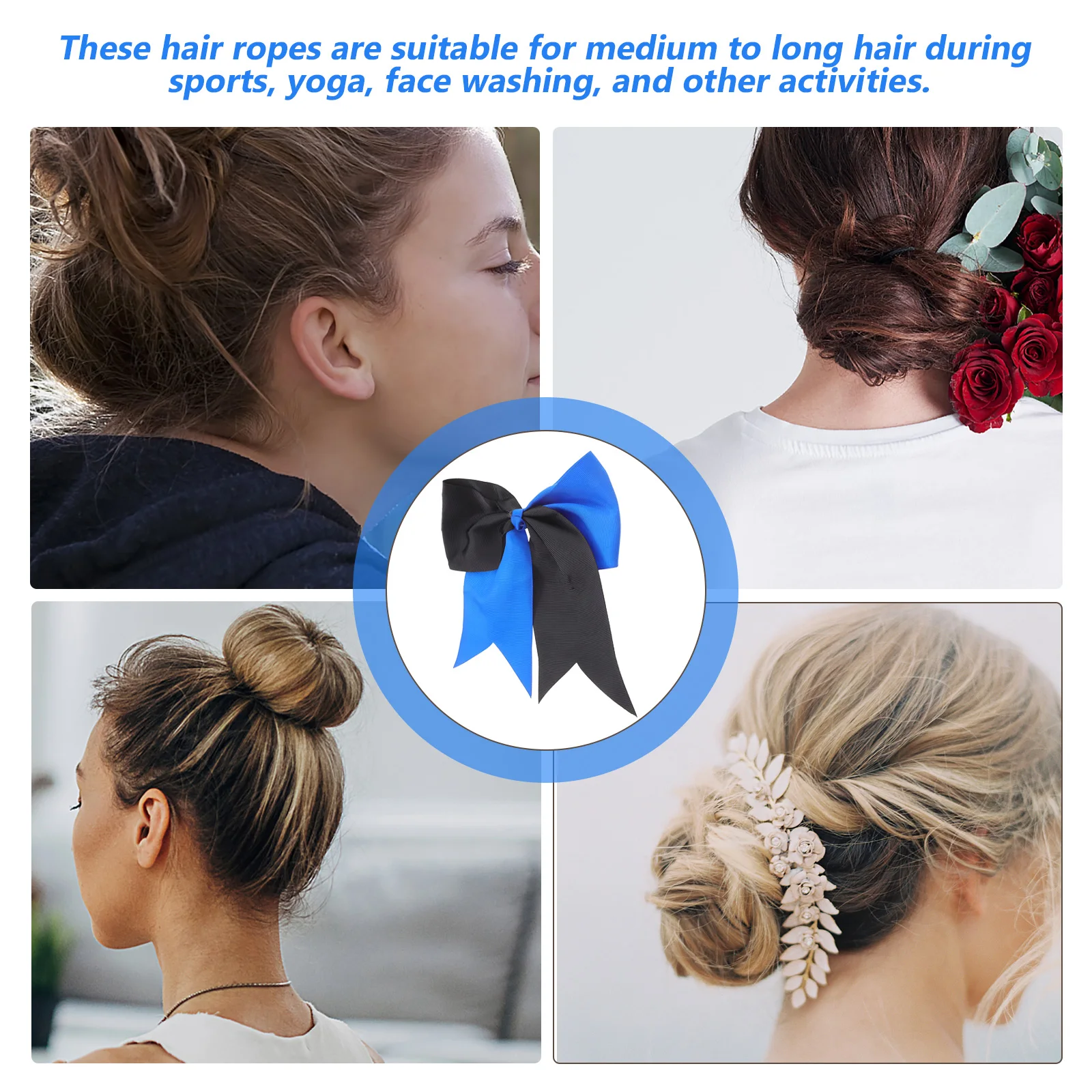 

Women Bow Tie Hair Accessories to Weave Ribbon Bowknot Ponytail Holders