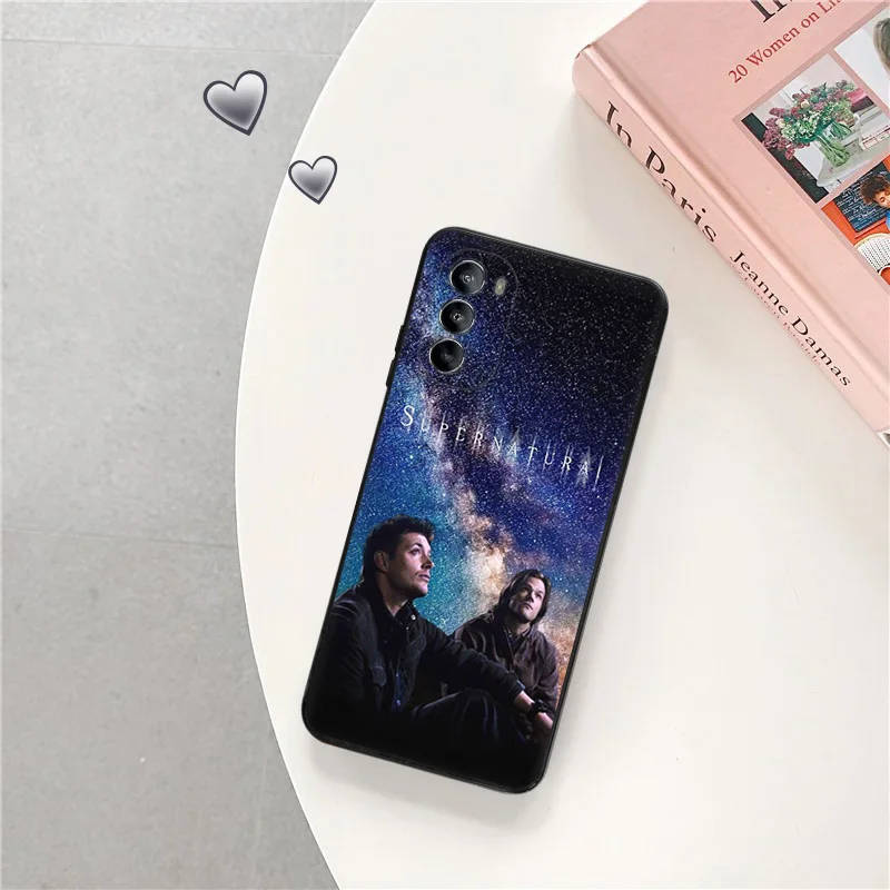 Silicone Black Phone Case for Motorola G72 G53 G73 G9 G50 G51 G60 G71 G22 G32 G52 Sam Supernatural Moto Edge 30 20 40 Pro Cover