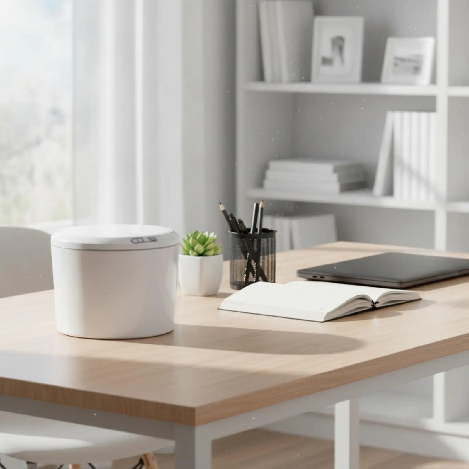 Smart Trash Bin Touchless Electric Trash Bin Desktop Wastebasket for Office Workers, Students, Desk, Car, Dorm Room