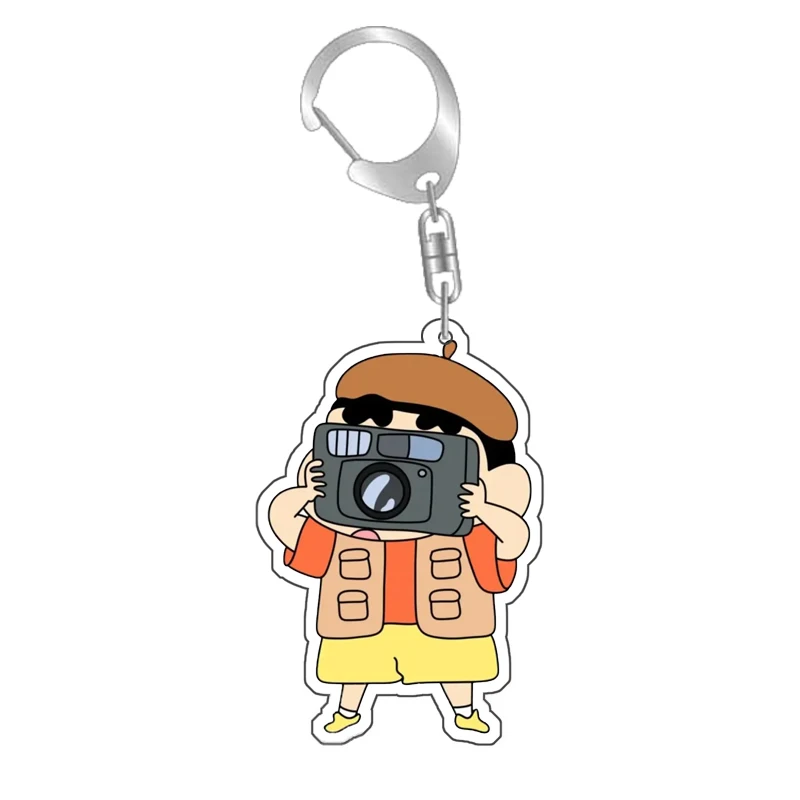 New Homemade Anime Ugly Crayon Shin-Chan Acrylic Keychain Cute Key Chain School Bag Funny Shin-Chan Pendant Gift