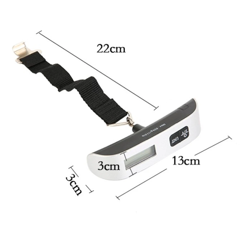 Imagem -06 - Balança Digital com Tela Lcd Eletrônica Portátil 50kg para Bagagem Bolsa de Viagem com Gancho de Aço para Pendurar