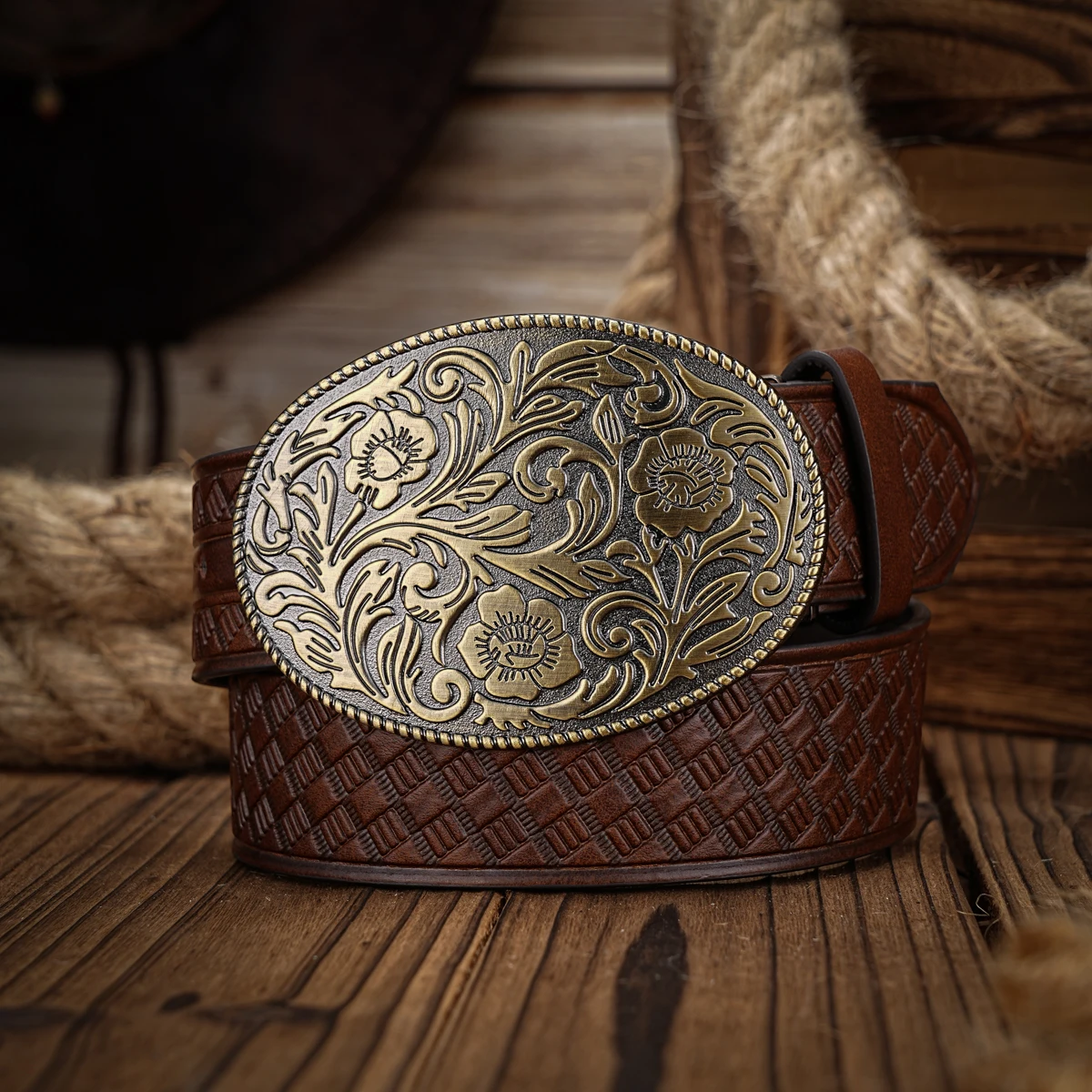 A Men\'s and Women\'s Casual Retro Belt Western Style! PU Leather Belt with Metal Buckle, Suitable for Daily Work Wear