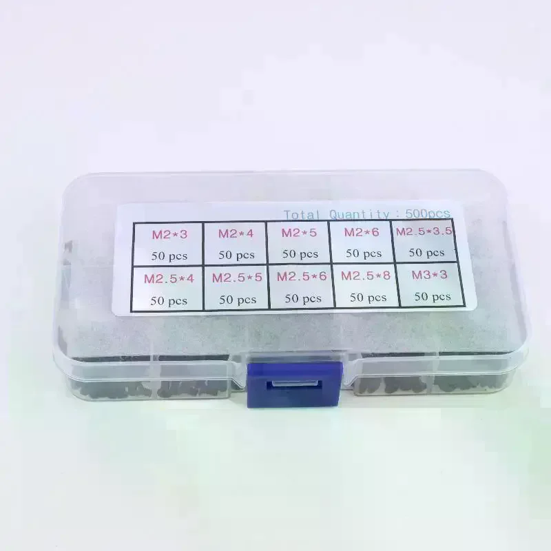 

Набор универсальных винтов для ноутбуков, 500 шт. в коробке, M2, M2.3, M3, с потайной головкой, под крестообразный шлиц (Phillips)