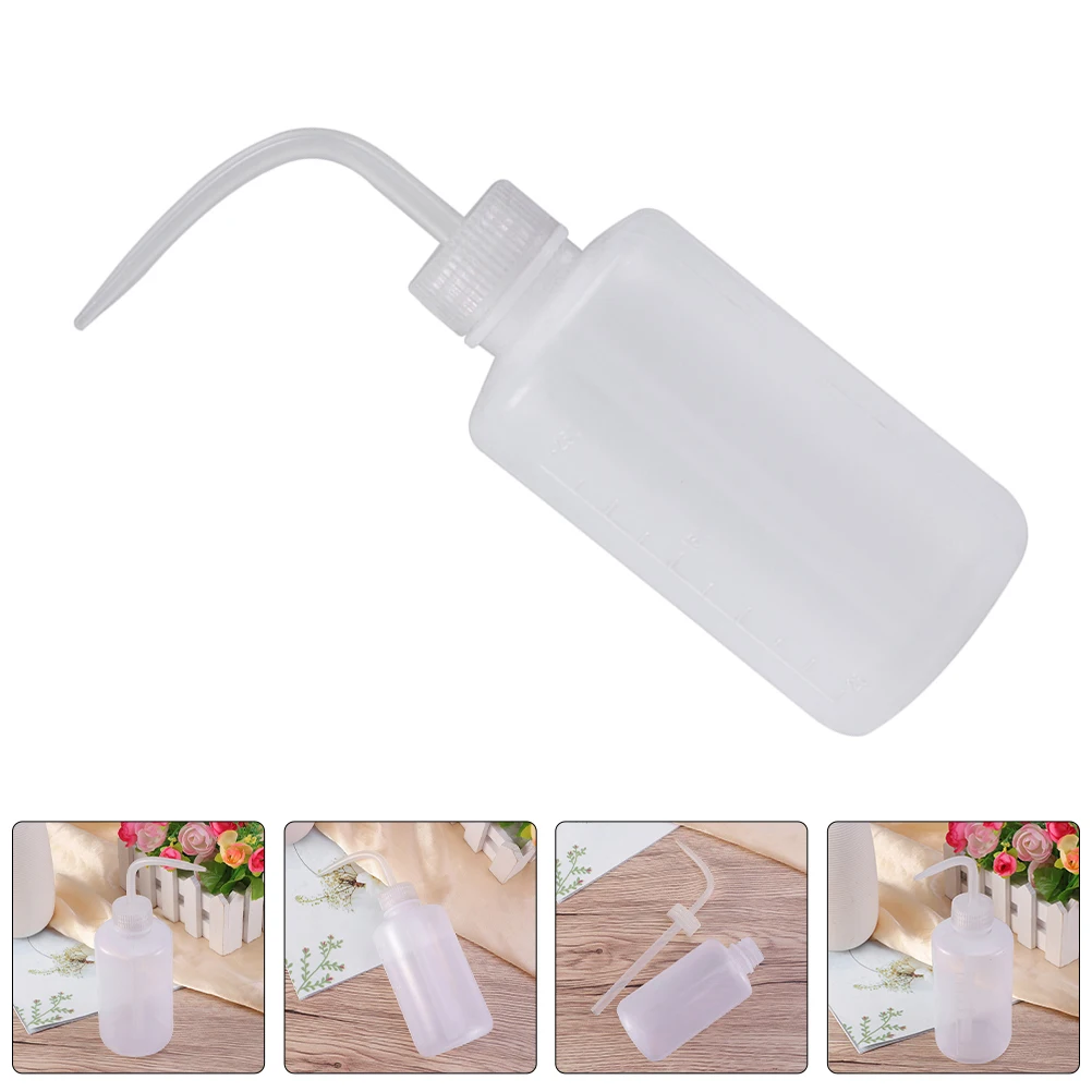 

2pcs Pointed Watering Bottle White Adjustable Nozzle Leakproof Precision Graduated PP Material Plant Wide Mouth Lab Bottle