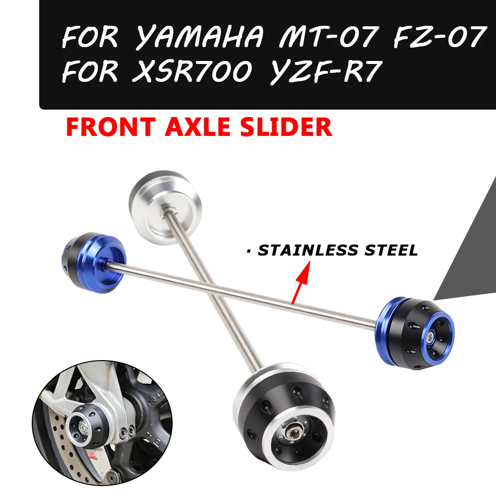 

Motorcycle Accessories Front Wheel Fork Axle Slider Crash Pad Frame Slider For YAMAHA MT-07 FZ-07 YZF-R7 XSR700 MT07 YZFR7 2024