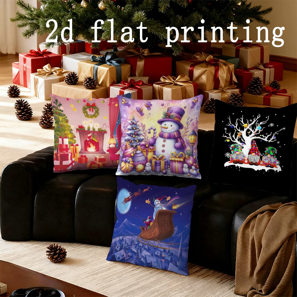 

Home Decor Christmas Cozy Living Room Pillow Suitable For Sofa Bedroom Car Pillow Cover Cushion Rectangular Back Cushion