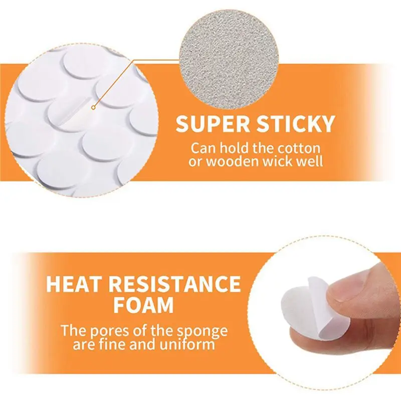 ABLQ 1500 Pieces Of Candle Wick Stickers 2 Mm Wax Stickers Candle Wick Glue Thermal Resistance Glue Stable In Hot Wax