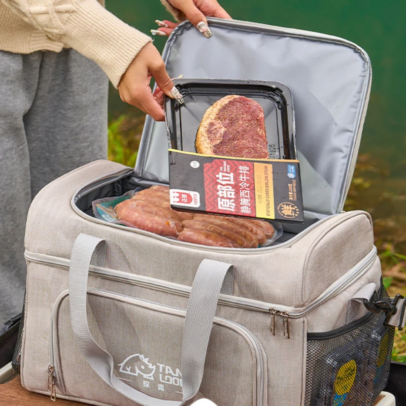 

Portable Picnic Bag Lunch Food Storage Handbag Kit Large Capacity Outdoor Camping Thermal Backpack Insulated Waterproof Backpack