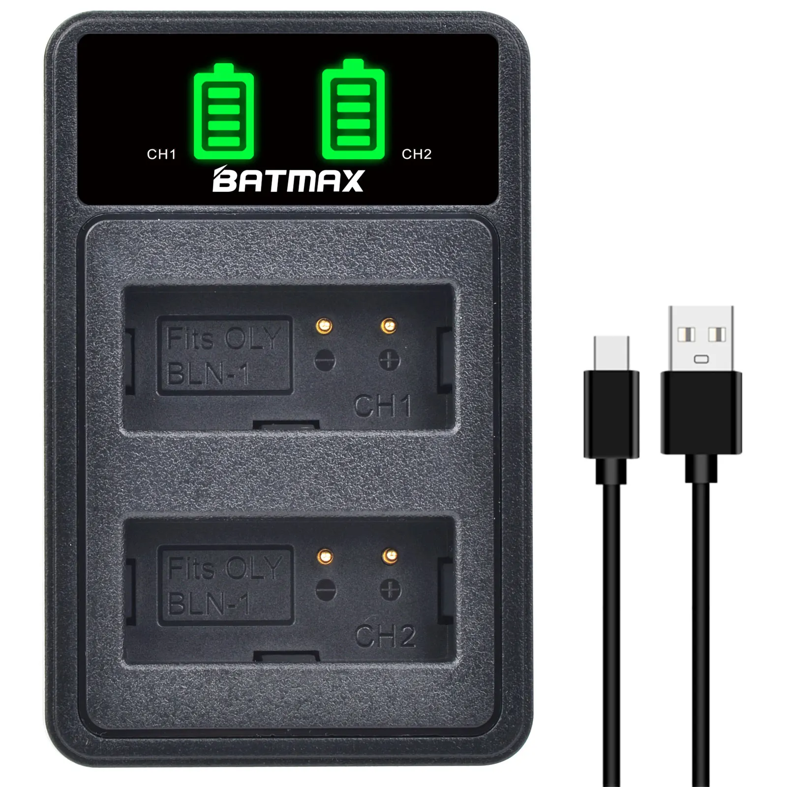 BLN-1 PS BLN1 PS-BLN1LED Built-in USB Dual Battery Charger for Olympus OM-D E-M1 E-M5 Mark II PEN-F E-P5 EM1 EM5 PENF EP5