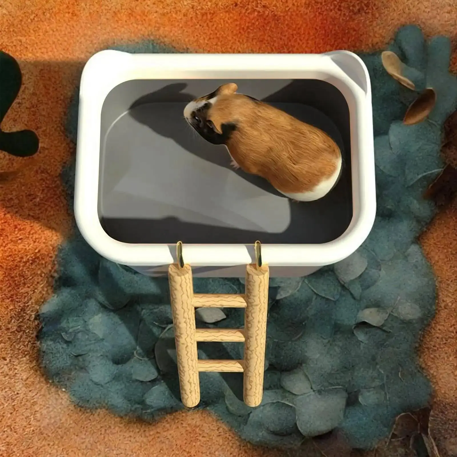 Hamster , Hamster Bath Container, with Ladder Sand Bath for Mice