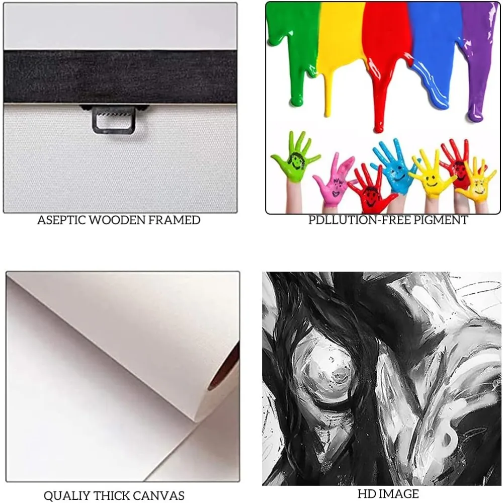 مجردة امرأة عارية ورجل قماش جدار الفن مؤطرة مثير موضوع اللوحة لغرفة النوم ديكور المنزل بار الفندق #6