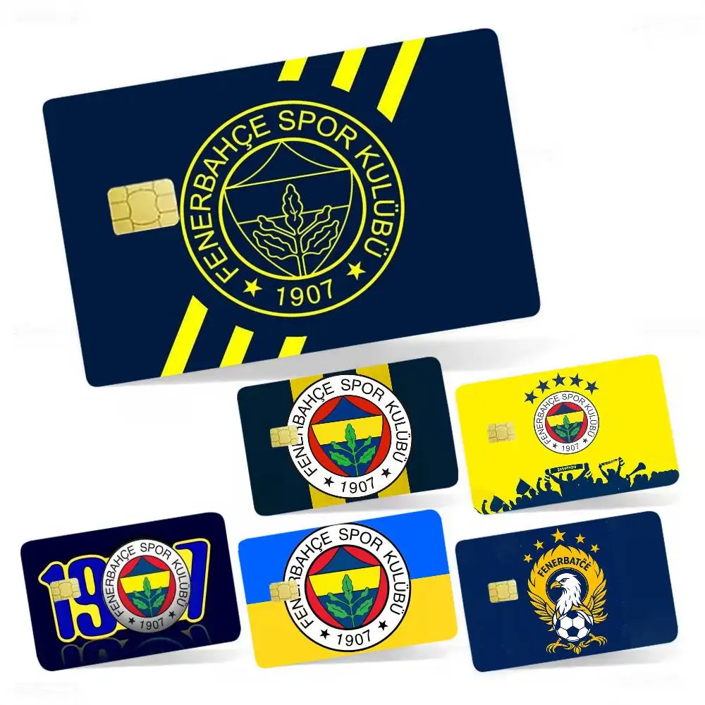 

T-Turkey F-Fenerbahce FC 4pcs 1Set Card Stickers Small Waterproof Chip 4PCS Card Sticker Anti-Scratch