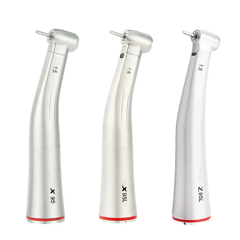 Dental Contra Angle Low Speed Handpiece 1:1/1:5/20:1 Fiber Optic Straight Contra Angle X25L/X95L Style Air Turbine Inner Water