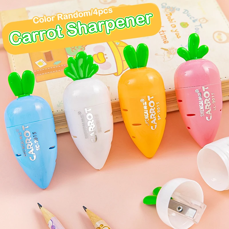 1Piece Creative Kawaii Color Radish Pencil Sharpener Student Children Cartoon Manual Pencil Sharpener Office Learning Stationery