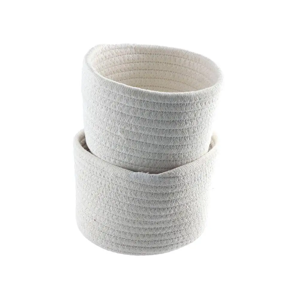 Cosmetics Basket Cotton Rope Storage Basket Minimalism Handmade Woven Storage Basket Nordic Style Desktop Organizer Snacks