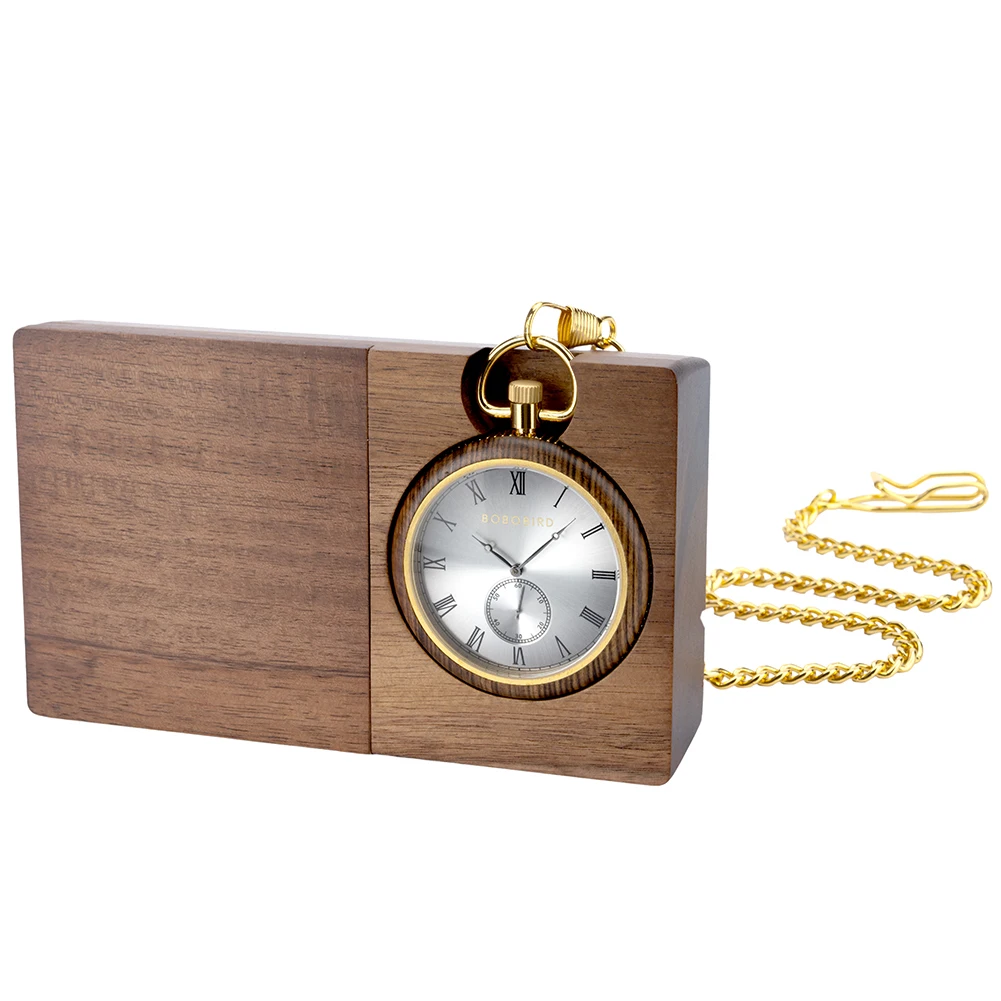 Personal isierte gravierte Taschenuhren für Männer Papa Sohn benutzer definierte Text Name exquisite hölzerne Taschenuhr Trauzeugen Geschenke
