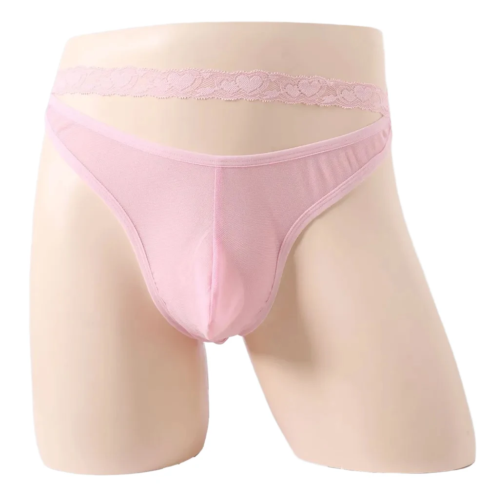Men Lace Thin Mesh Sheer Briefs Gay U Convex Pouch G String Japanese Thongs Low Rise Underwear Very Hot Lingerie Men's Clothing