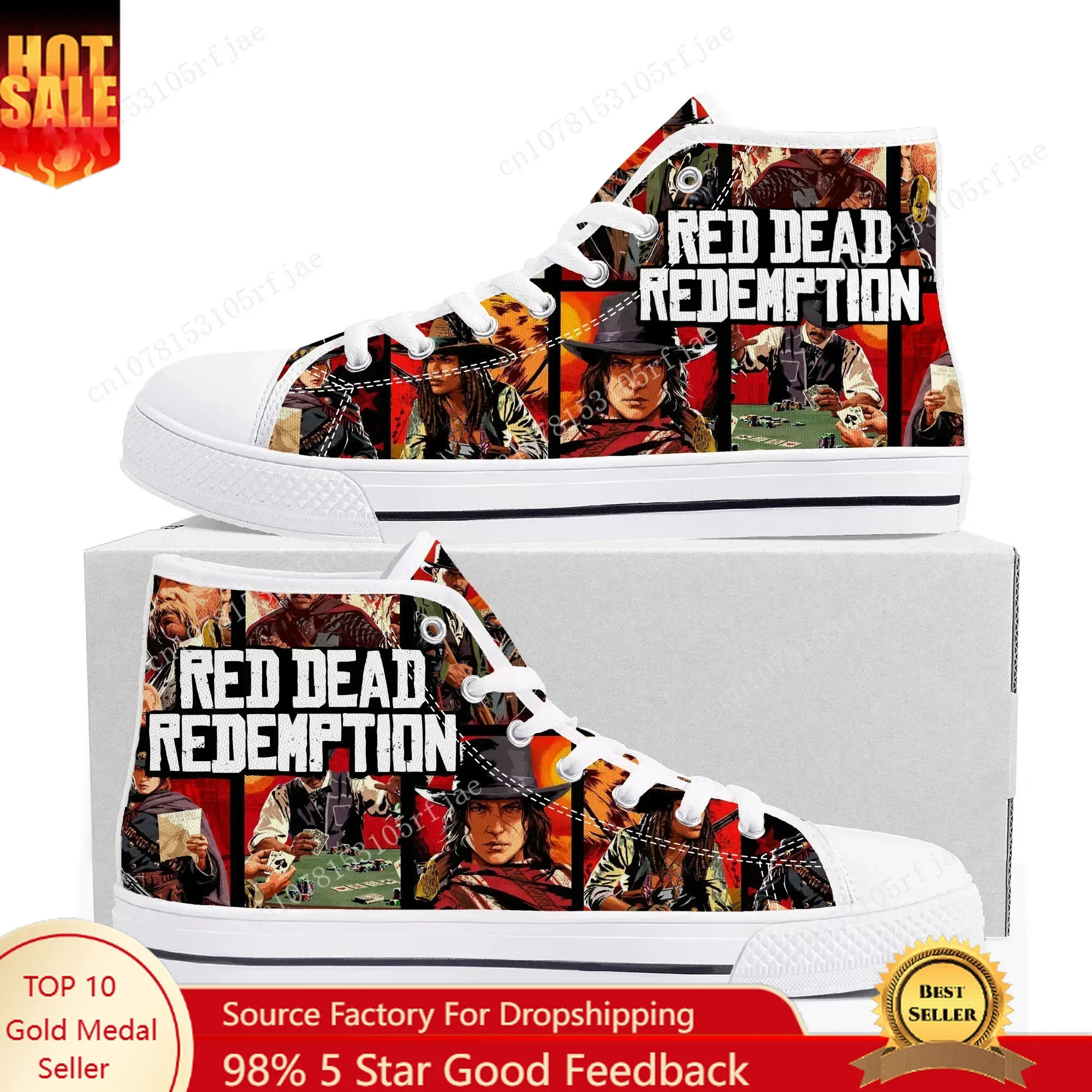 

Video Game Red Dead Redemption High Top Sneakers Men Women Teenager High Quality Canvas Shoes Casual Fashion Tailor Made Sneaker