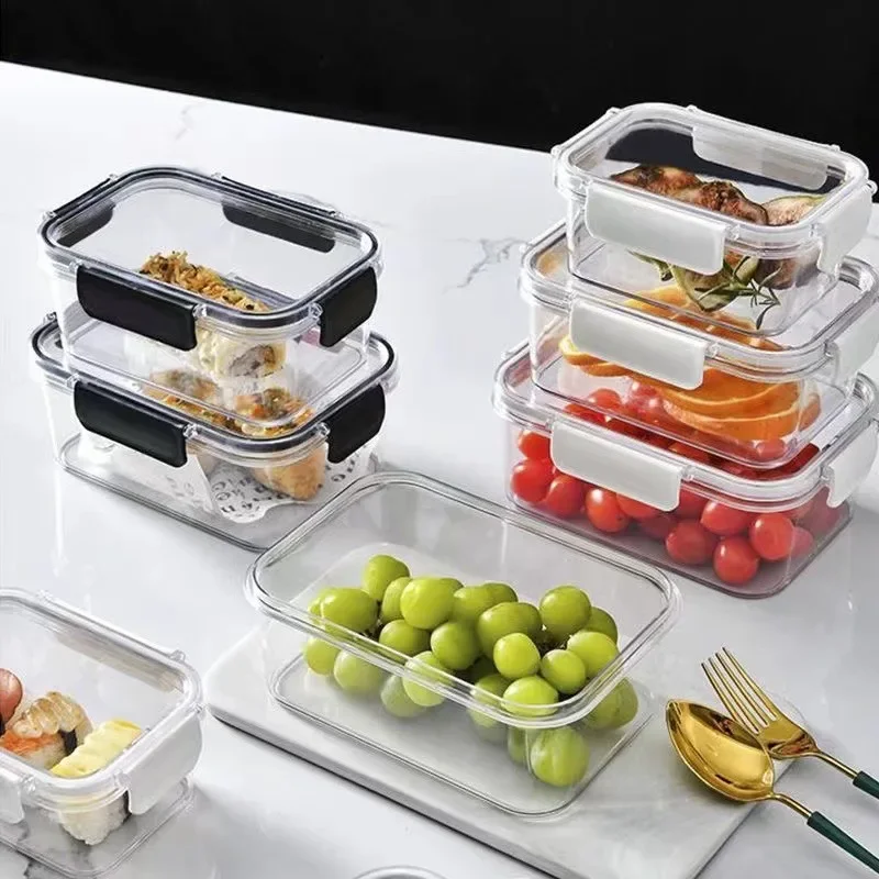 

Transparent Food Storage Box Fridge Organizer Fresh Vegetable Fruit Containers Fresh-Keeping Box Food Dispenser For Kitchen