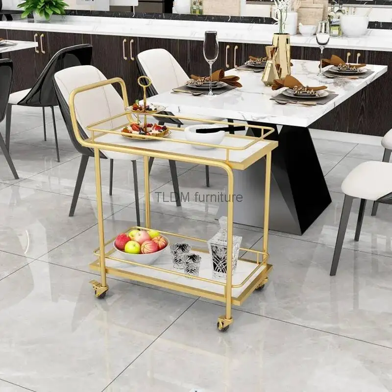 

Utility Hotel Gold Sideboards Trolley Serving Rolling Food Trailer Trolley Bar Tables Outdoor Cabeceros Restaurant Furiture