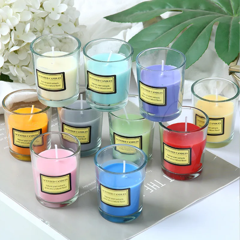 

Plant Scented Candle/Soybean Wax Round Glass Cup Hotels and Tea Rooms Bedroom Incense Decoration Birthday Gift with Souvenirs