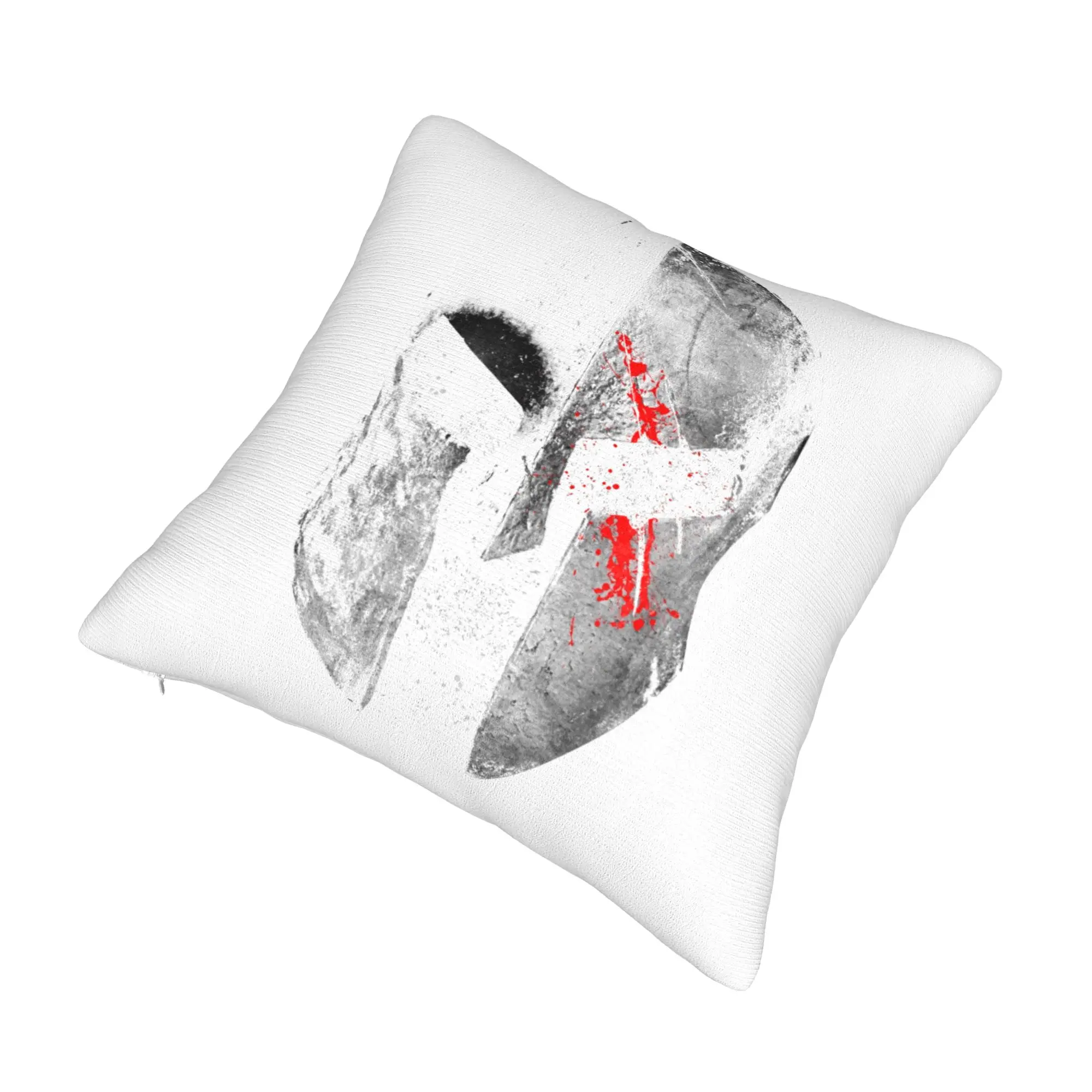 Sparta Skull Spartan Helmet Pillow Case 40x40cm Decor Home  Luxury Cushion Cover Velvet Pillowcase