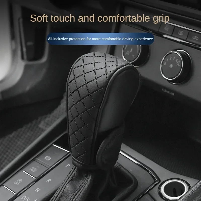 

High Quality Car Shift Handle Cover PU Leather Non-slip Wear-resistant Universal Car Automatic Gear Sheath Car Decoration