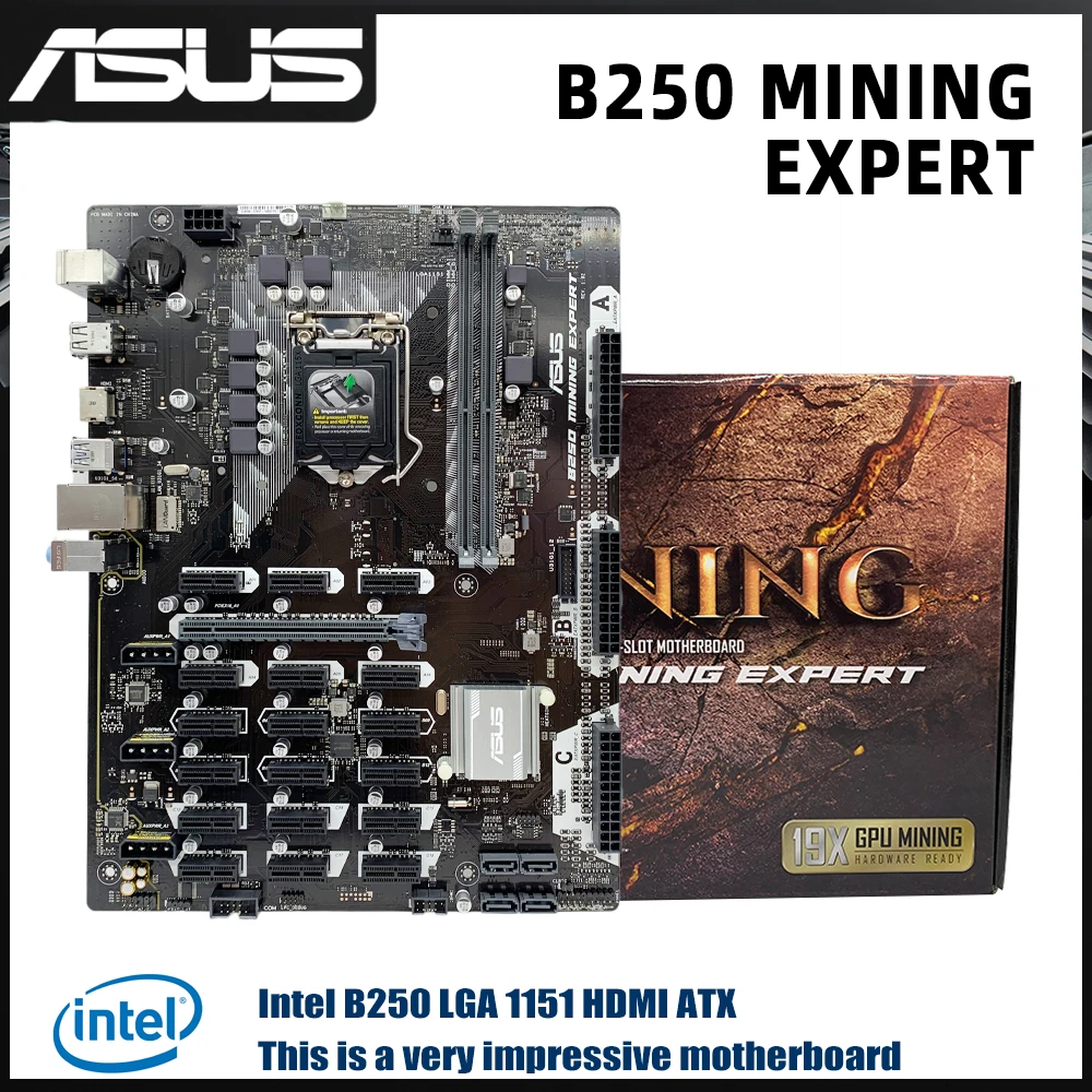 Asus B250 MINING EXPERT Motherboard  LGA 1151 Intel B250 DDR4 32GB ATX  support  6100 7300 6600 7600 7700 G4500 cpu new