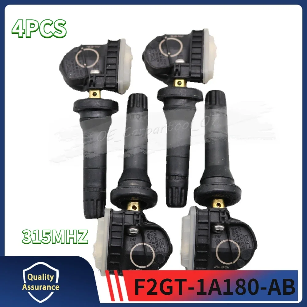 4X Sensor de Monitor de presión de neumáticos TPMS F2GT-1A180-AB F2GZ1A189A para Ford Edge Galaxy F-150 Mustang Explorer 2015-2018 315MHZ