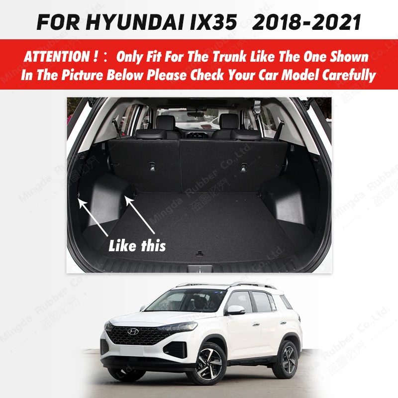 Auto Full Coverage Trunk Mat For Hyundai ix35 2018-2021 20 19 Car Boot Cover Pad Cargo Liner Interior Protector Accessories