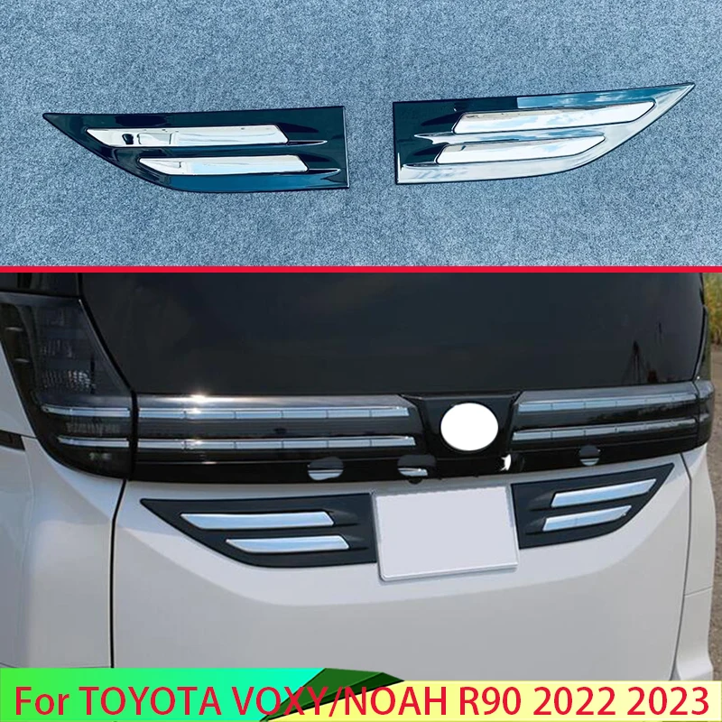 For TOYOTA VOXY/NOAH R90 2022 2023 2024 Car Accessories ABS Chrome Decorative Glitter On Side Strip Of Rear License Plate