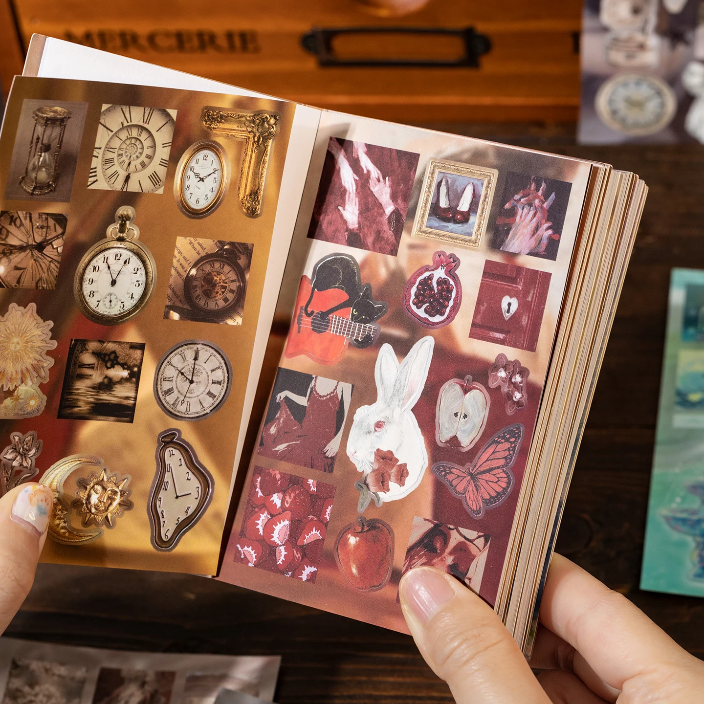 20sheets French retro European style Sticker Book DIY Diary Aesthetic Stationery Stickers Scrapbook supplies