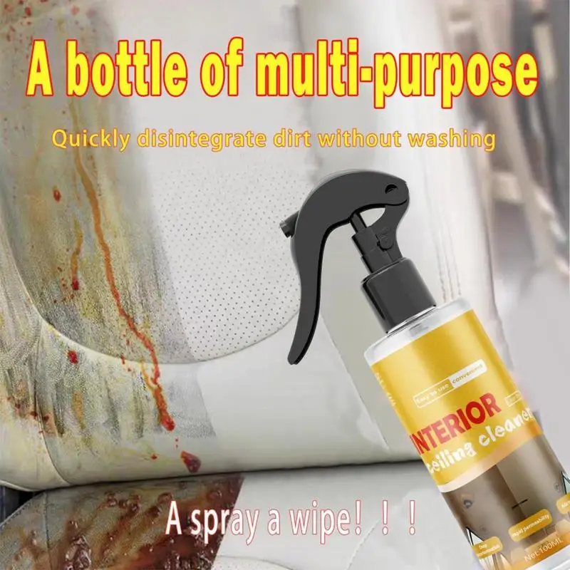 Car Fabric Seat Cleaner All-Purpose Car Upholstery Cleaner 100ml Fabric Cleaner Spray Solution For Car Stain & Smell Remover And