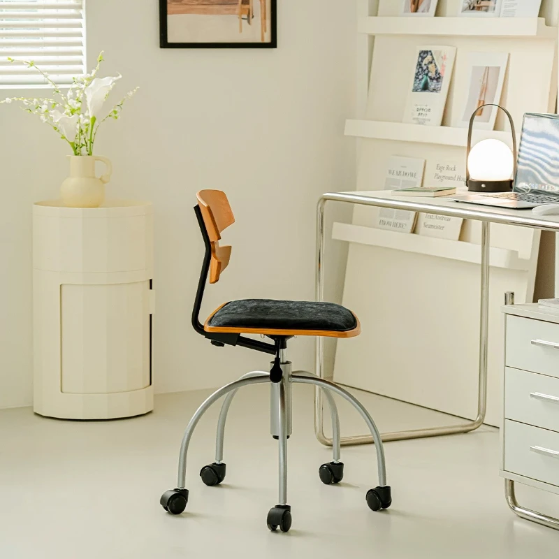 Designer Adjustable Office Chairs Mid-century Swivel Seat Mobile Luxury Desk Chair Rolling Work Seat for Home Study Decor