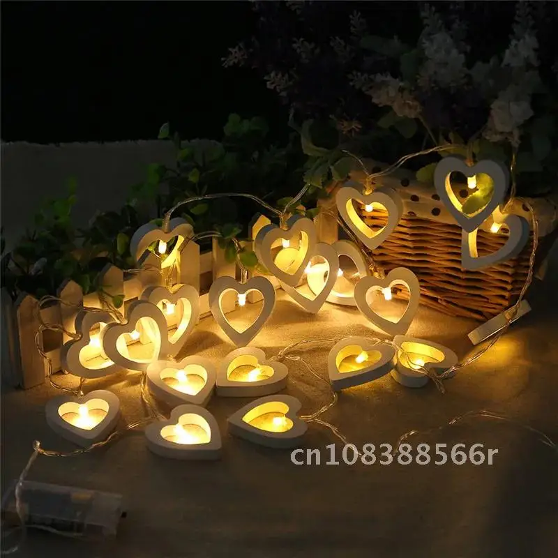 

Wedding Decoration 1 m 10 Light string LED Wood Love Garland Battery Box New Year Christmas Home Decor Birthday Party Decoration