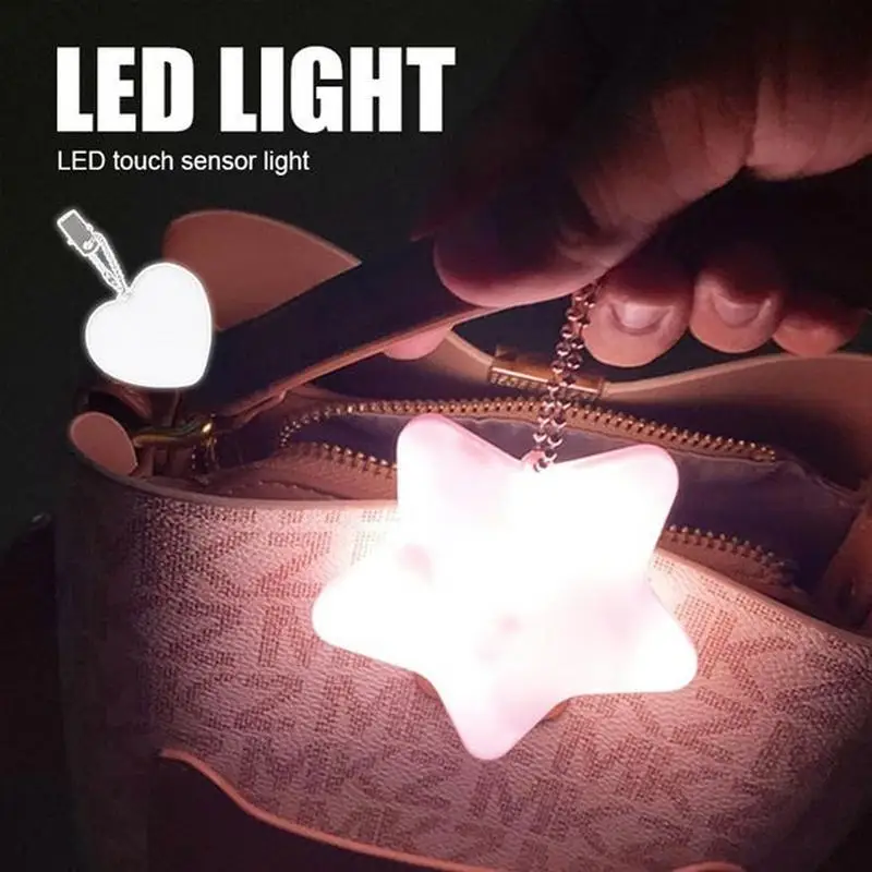 LED Bag Light Touch Purse Light Outdoor Nightlight Automatic Sensor Bag Light Purse Lamp Night Light Heart Star Shape For Women