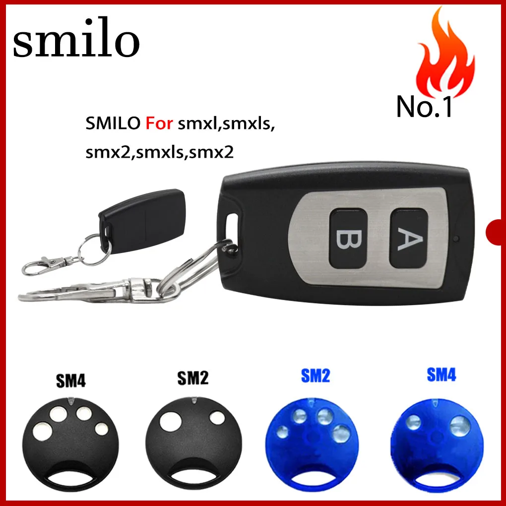100% compatible NICE SMILO SM2 /SM4 Garage Door Remote Control 433.92MHz Rolling Code with SMXI SMXIS SMX2 SMX2R OXI OX2 Trans