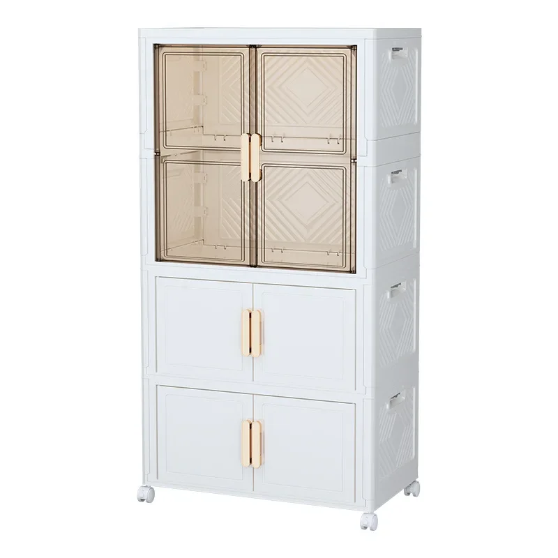 

Household large-capacity thickened folding storage cabinet installation-free formaldehyde-free wardrobe bedroom clothes pants