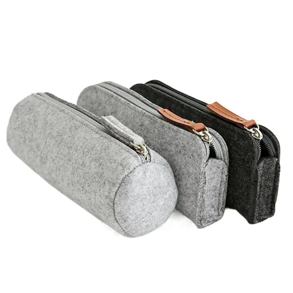 1PC Kawaii Felt Pencil Case Large Capacity Pen Pouch Pencil Bag for Girls School Office Supplies Organizer
