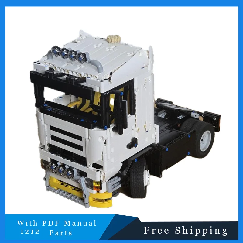 

1212 PCS MOC Building Blocks White Semi-Truck Model Transportation Bricks Educational DIY Assemble Toys Christmas Birthday Gifts