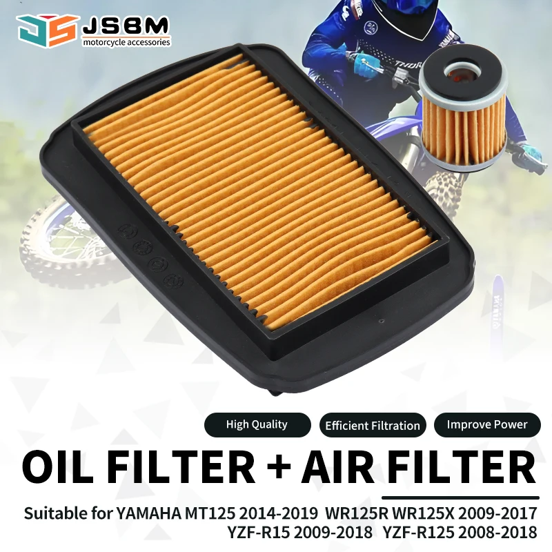 

JSBM Motorcycle Accessories Air Filter Oil Filters For YAMAHA MT125 WR125R YZFR15 YZFR125 WR125X YZF R15 R125 ABS 20P-E4450-00