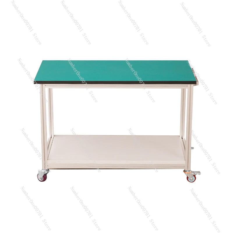 Aluminum alloy anti-static turnover cart trolley Aluminum profile material rack Movable wheeled table