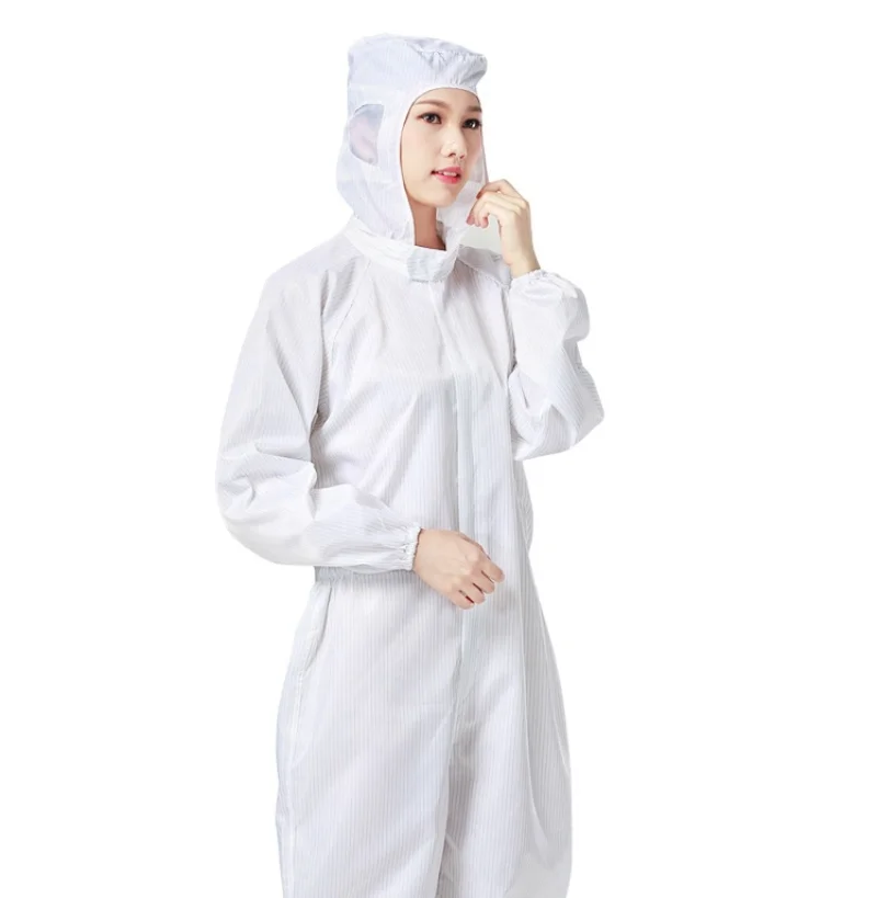 4colors Protective Clothing Clean Clothes Anti-static Coat Work Wear White/Blue/Yellow/Pink New