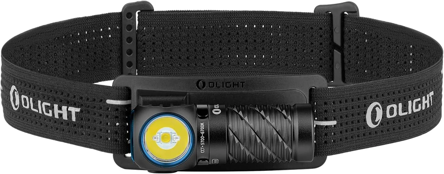 

1250 Lumens Mini Headlamp with Red Light, Rechargeable LED Flashlight for Hiking, Camping, Work - Cool White Black