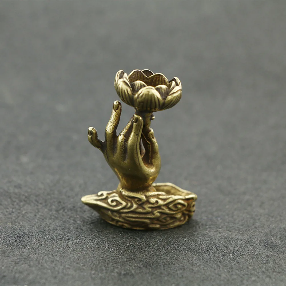 Brass Tea Ceremony Decoration Buddha Twist Reverse Incense Insert Brass Lotus Incense Insert Zen Buddhist Hall Home Decoration