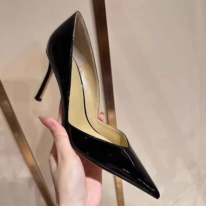 Frauen Herbst Neue Dünne Ferse Schuhe Mode Spitze Zehen Flacher Mund Slip-off Anti-rutsch Verschleiß-beständig High Heels