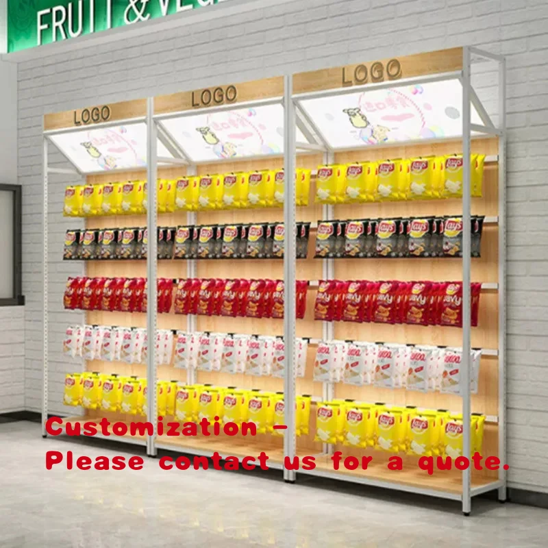 custom.Light Duty Metal Supermarket Shelves with Retail Hanging Baskets Grocery Store Display Rack System