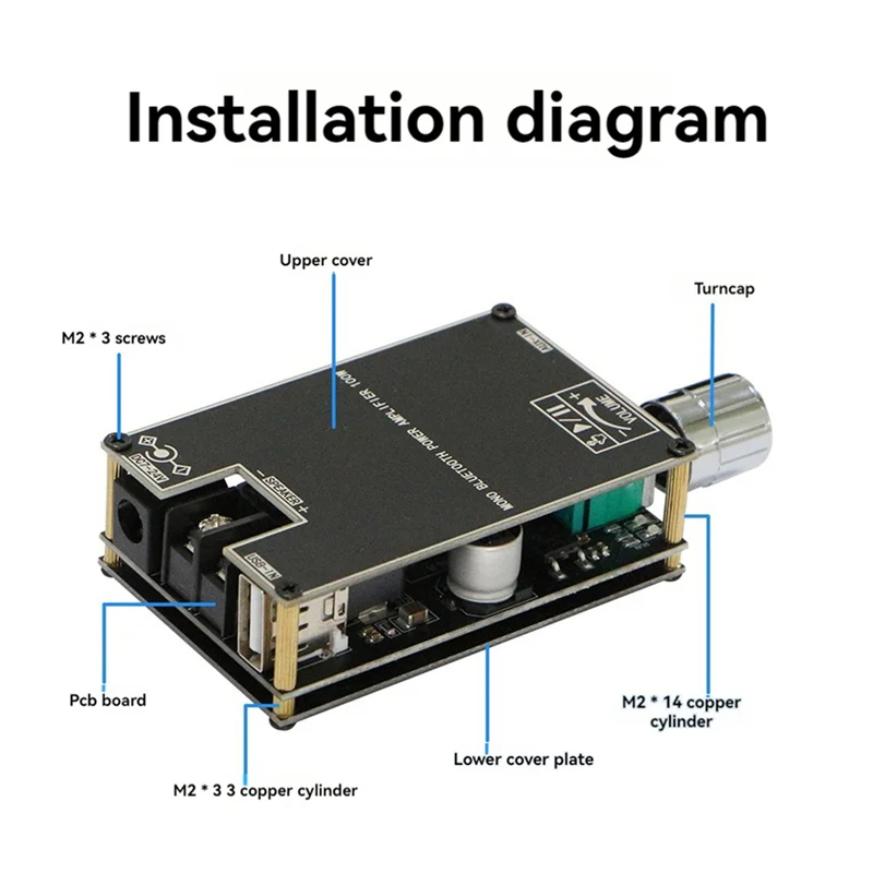 Módulo de placa amplificadora de Audio Bluetooth de 100W, placa amplificadora de potencia Digital Mono con TWS para cine en casa, 2Set-Y18A