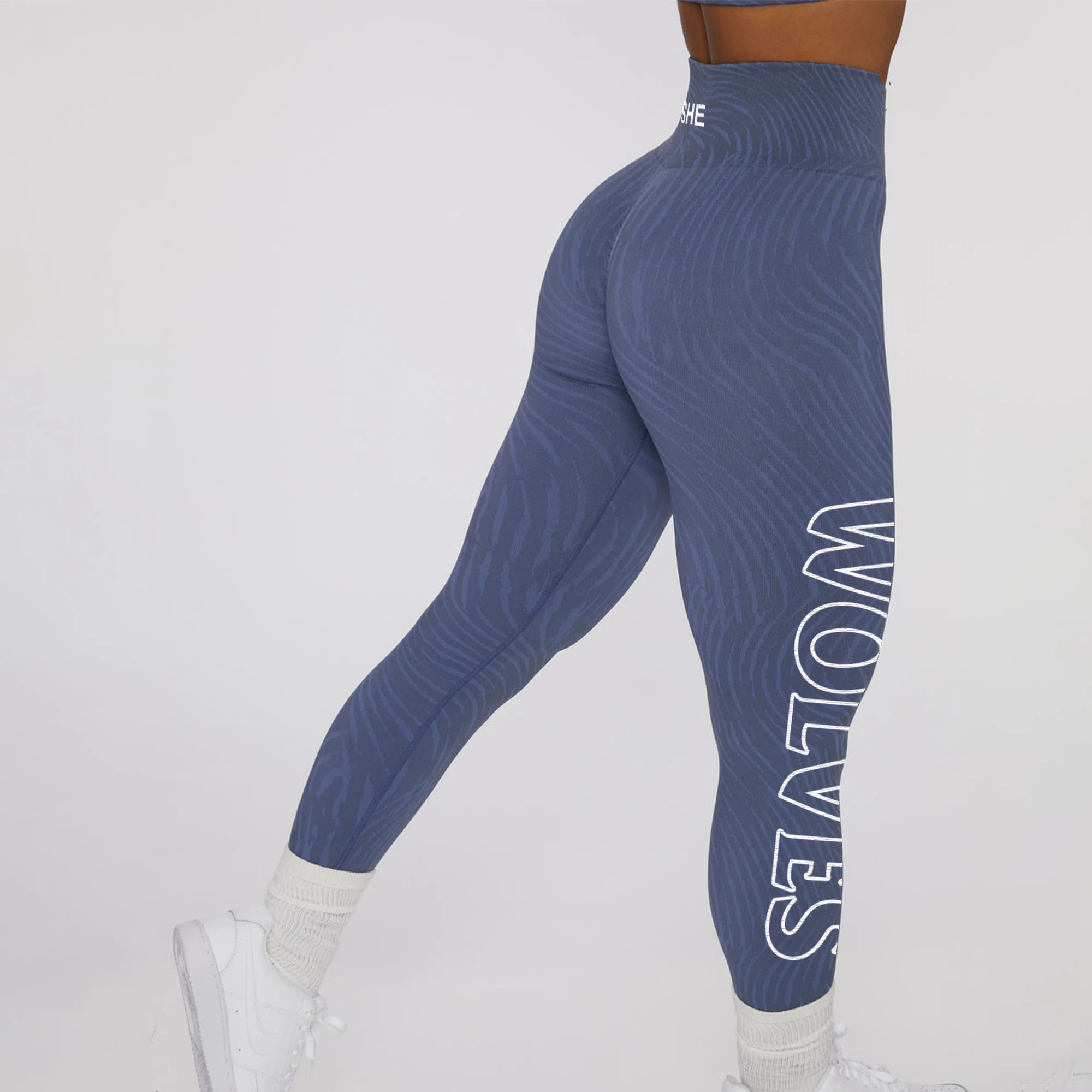 Darc High Waist Women Wolves Leggings Fitness Elastic Sportwear Tight Yoga Legging Bodybuilding Push-Up Running Workout Pants